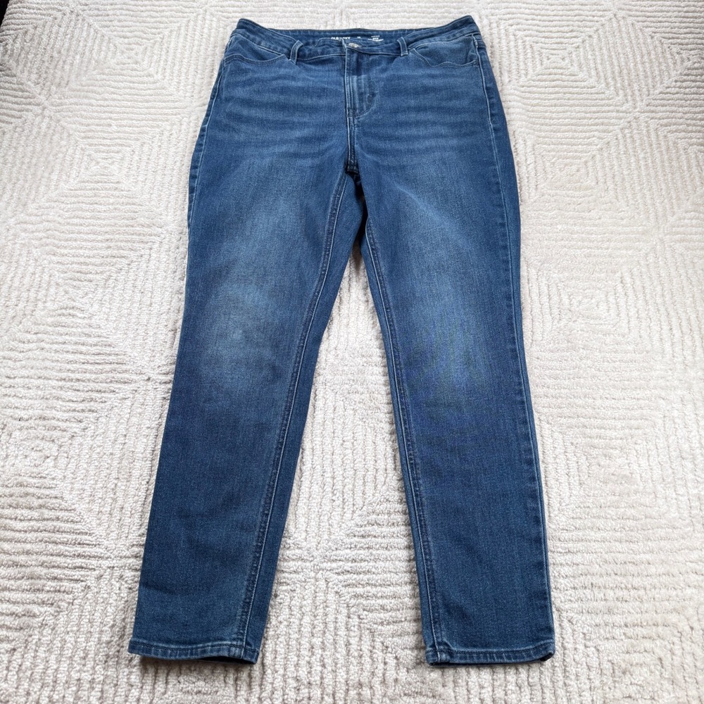 Old Navy Wow Super Skinny Jeans Womens 10 Short Blue High Rise Dark Wash Classic